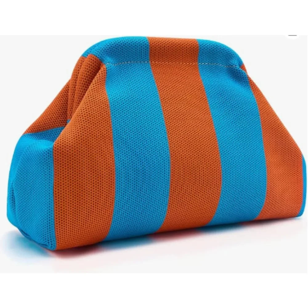 Striped Knitted Makeup Pouch