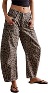 Stretchy Mid Rise Barrel Jeans