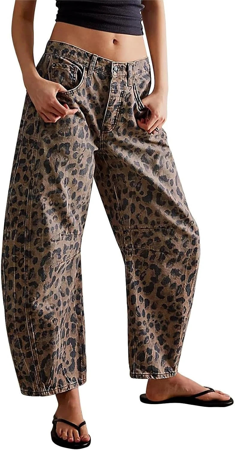 Stretchy Mid Rise Barrel Jeans